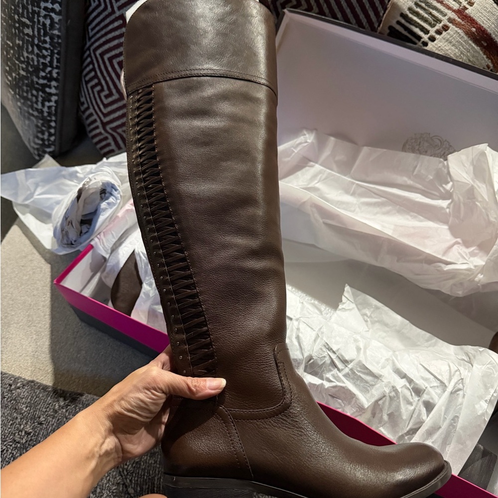 Vince Camuto wide calf  Brown Knee-High Leather Boots